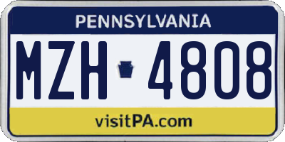 PA license plate MZH4808