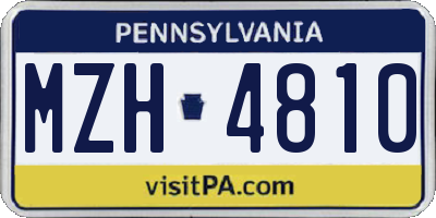 PA license plate MZH4810