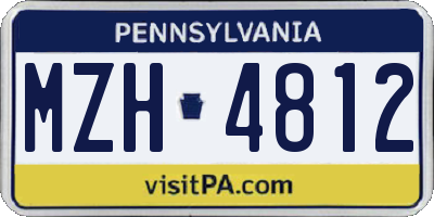 PA license plate MZH4812