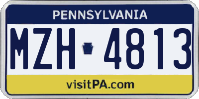 PA license plate MZH4813