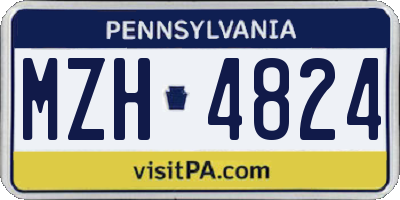PA license plate MZH4824