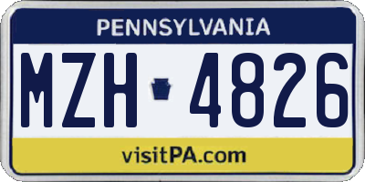 PA license plate MZH4826