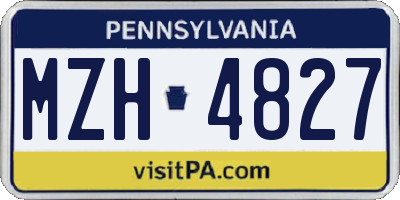 PA license plate MZH4827