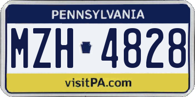 PA license plate MZH4828