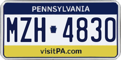 PA license plate MZH4830