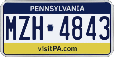 PA license plate MZH4843