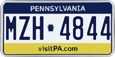 PA license plate MZH4844