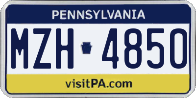 PA license plate MZH4850
