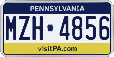 PA license plate MZH4856