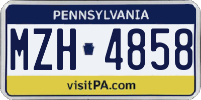 PA license plate MZH4858