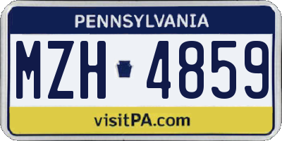 PA license plate MZH4859