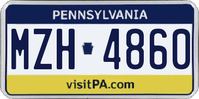 PA license plate MZH4860