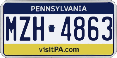 PA license plate MZH4863