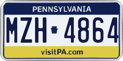 PA license plate MZH4864