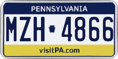PA license plate MZH4866