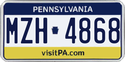 PA license plate MZH4868