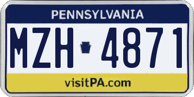 PA license plate MZH4871