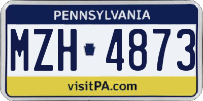 PA license plate MZH4873