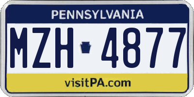 PA license plate MZH4877