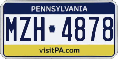 PA license plate MZH4878