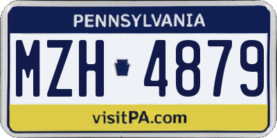 PA license plate MZH4879