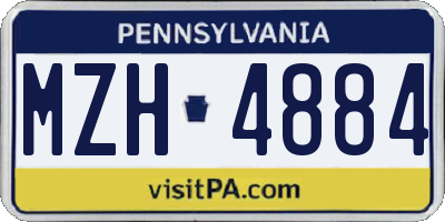 PA license plate MZH4884