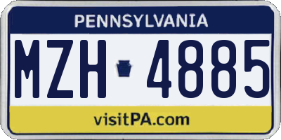 PA license plate MZH4885