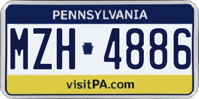 PA license plate MZH4886
