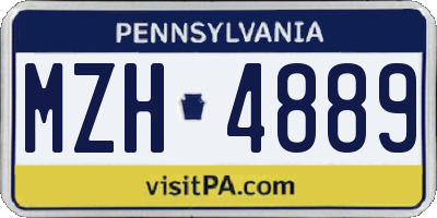 PA license plate MZH4889