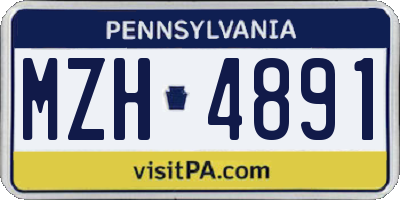 PA license plate MZH4891