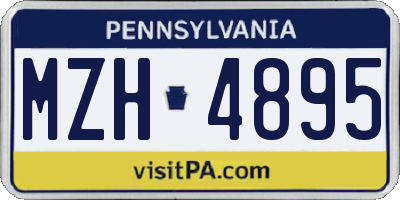 PA license plate MZH4895