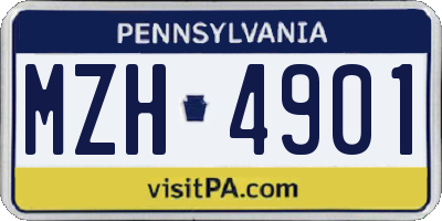 PA license plate MZH4901