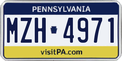 PA license plate MZH4971