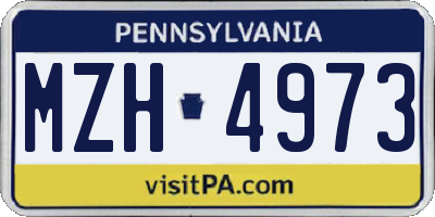 PA license plate MZH4973