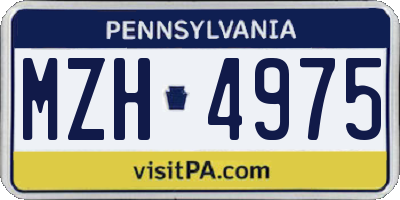 PA license plate MZH4975