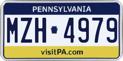 PA license plate MZH4979