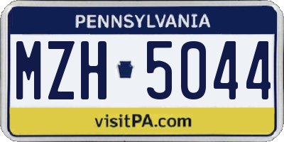 PA license plate MZH5044