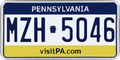 PA license plate MZH5046