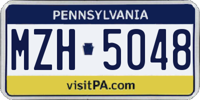 PA license plate MZH5048