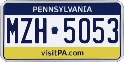 PA license plate MZH5053