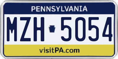 PA license plate MZH5054