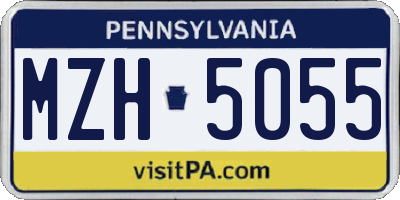 PA license plate MZH5055