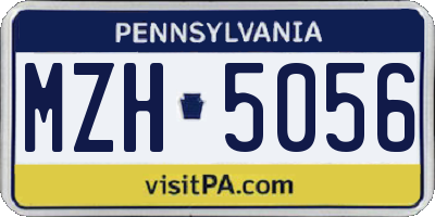PA license plate MZH5056