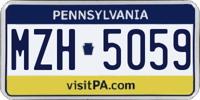 PA license plate MZH5059
