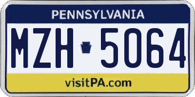 PA license plate MZH5064