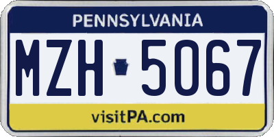 PA license plate MZH5067