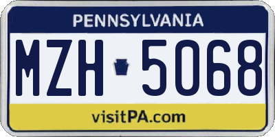 PA license plate MZH5068