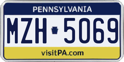 PA license plate MZH5069