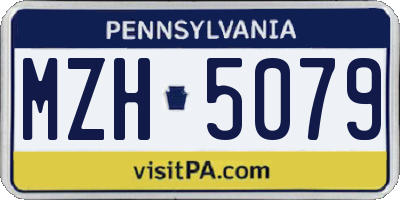 PA license plate MZH5079