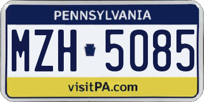 PA license plate MZH5085